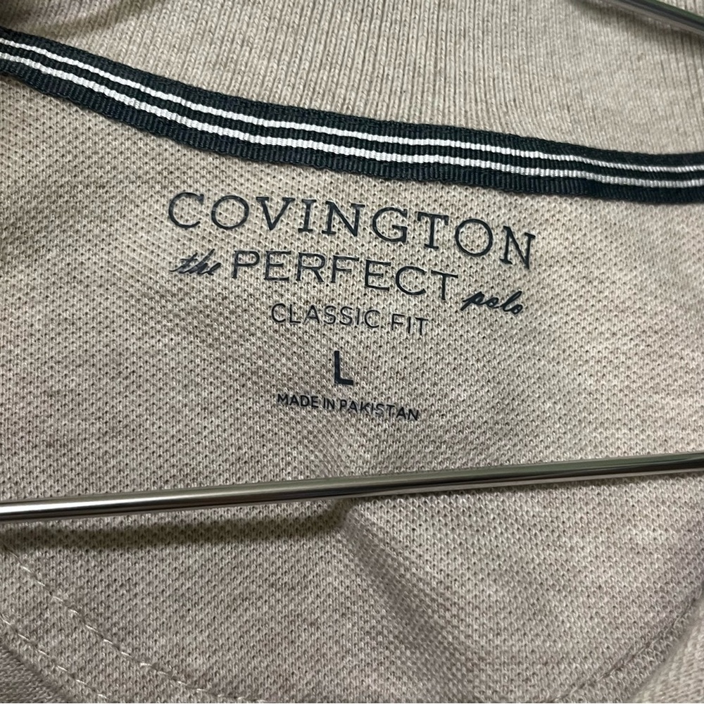 Covington Mens Gray Polo Shirt 100% Cotton Collared Classic Fit Casual  Large - Picture 2 of 6